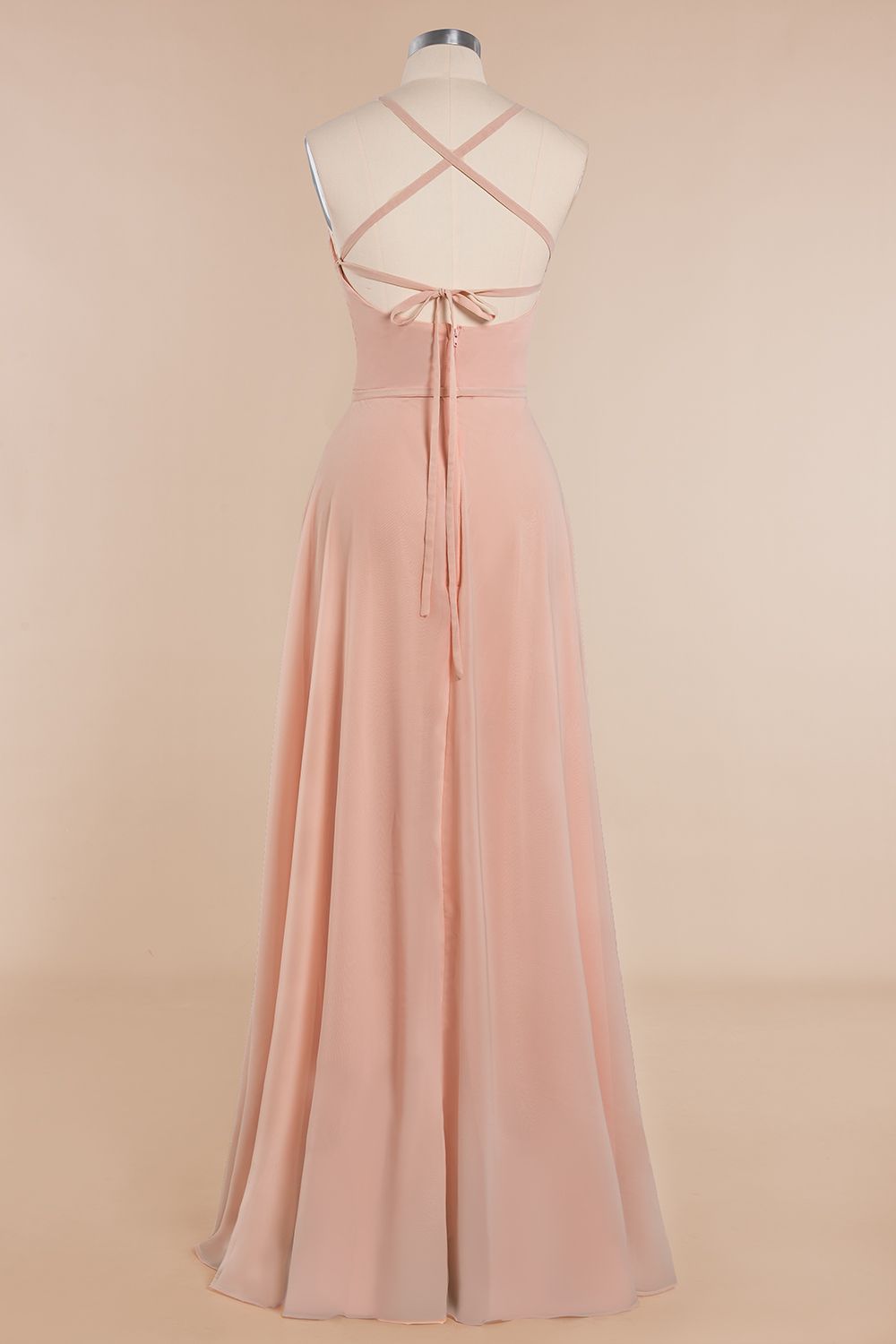 Chic Straps Sleeveless Chiffon Affordable Bridesmaid dresses with Ruffle - Fashionpara