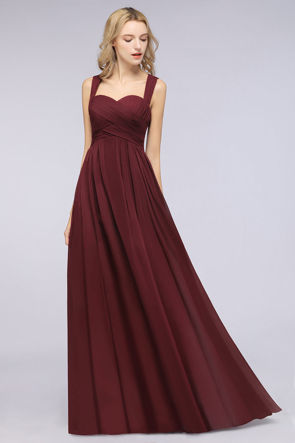Chic Tiered Sweetheart Cap-Sleeves Bungurdy Bridesmaid dresses - Fashionpara