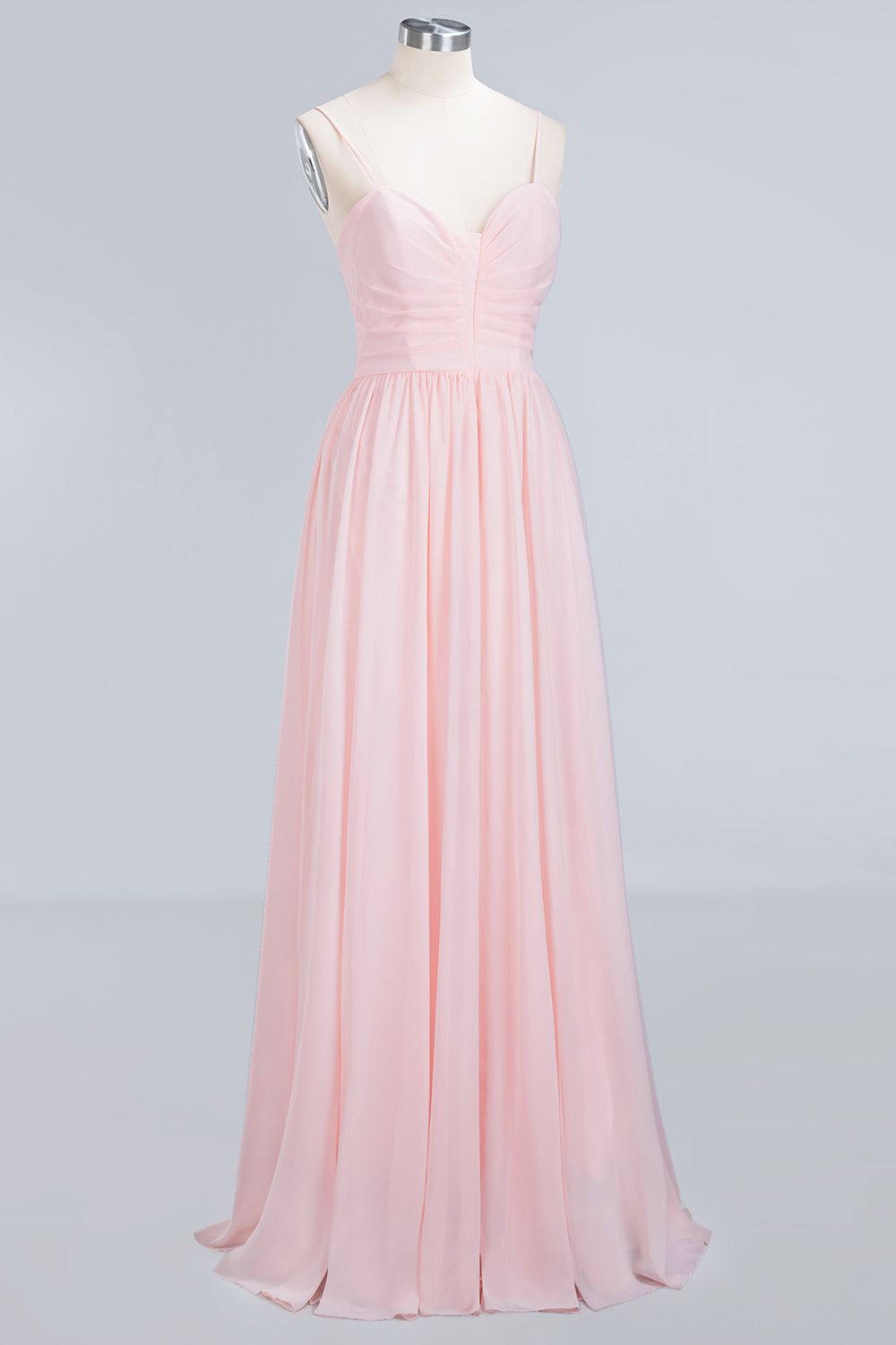 Chiffon Spaghetti-Straps Sleeveless Affordable Bridesmaid Dresses - Fashionpara
