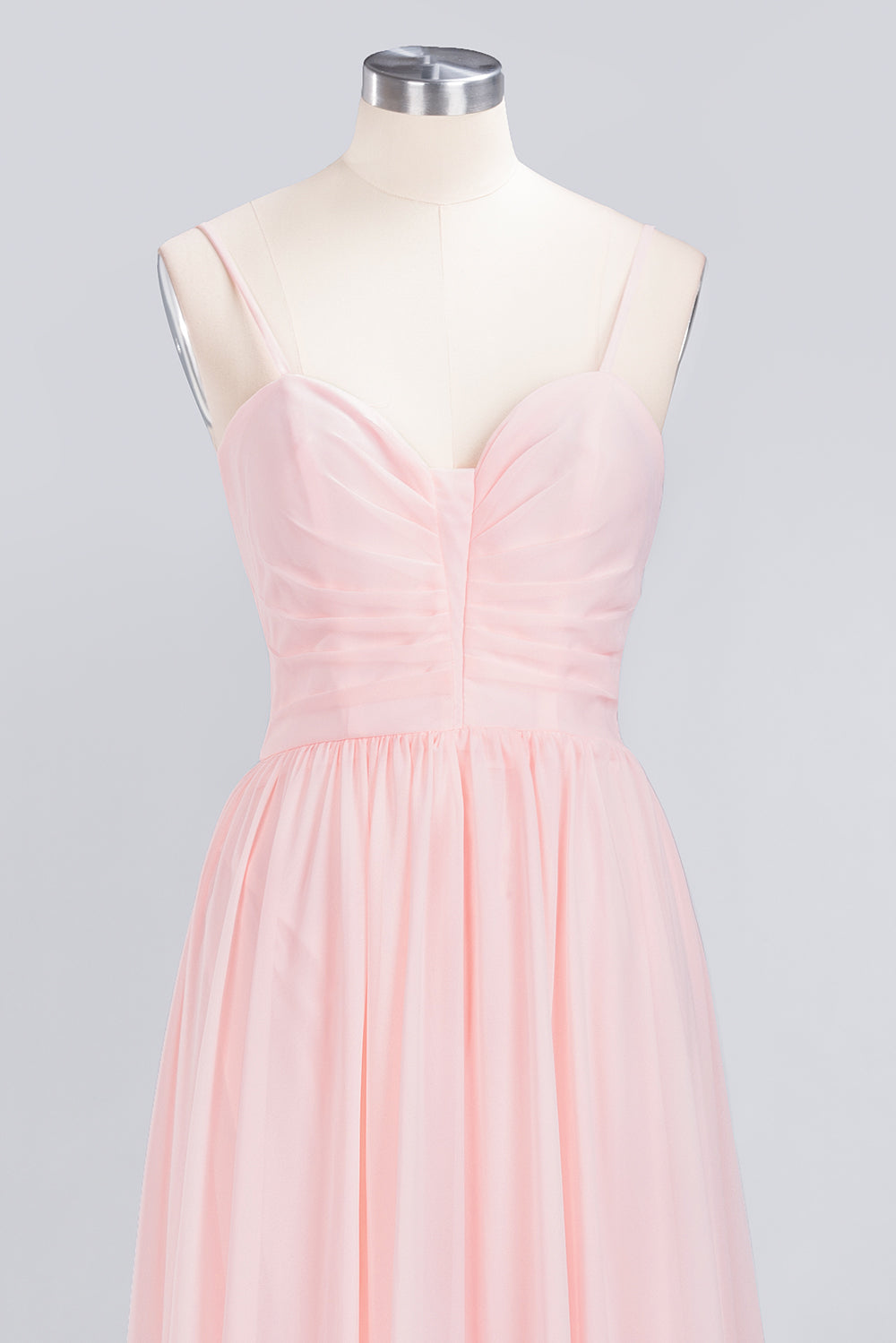 Chiffon Spaghetti-Straps Sleeveless Affordable Bridesmaid Dresses - Fashionpara