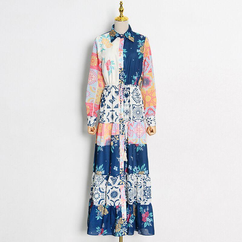 KittenAlarm - Choire Allover Print Maxi A-line Dress