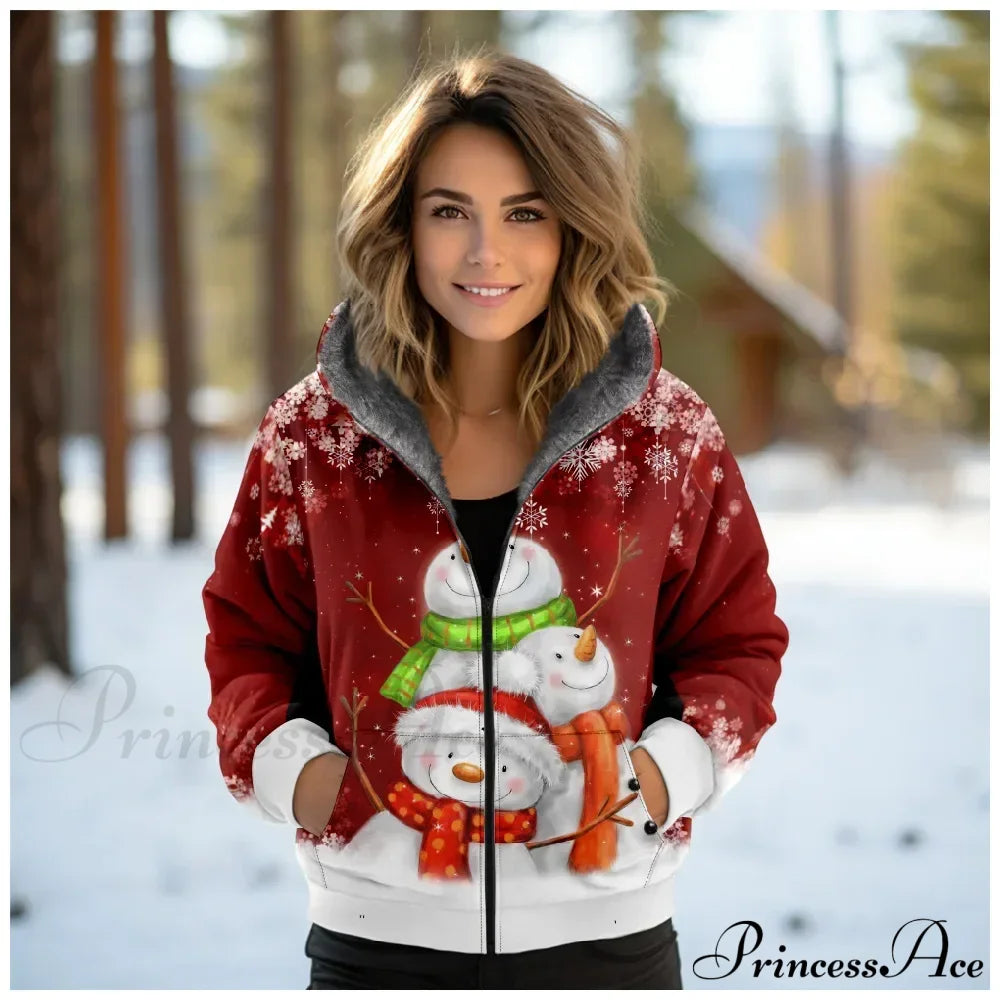 Christmas Sequin Splicing Cardigan Coat Red 3 / Xxs Coats-241208