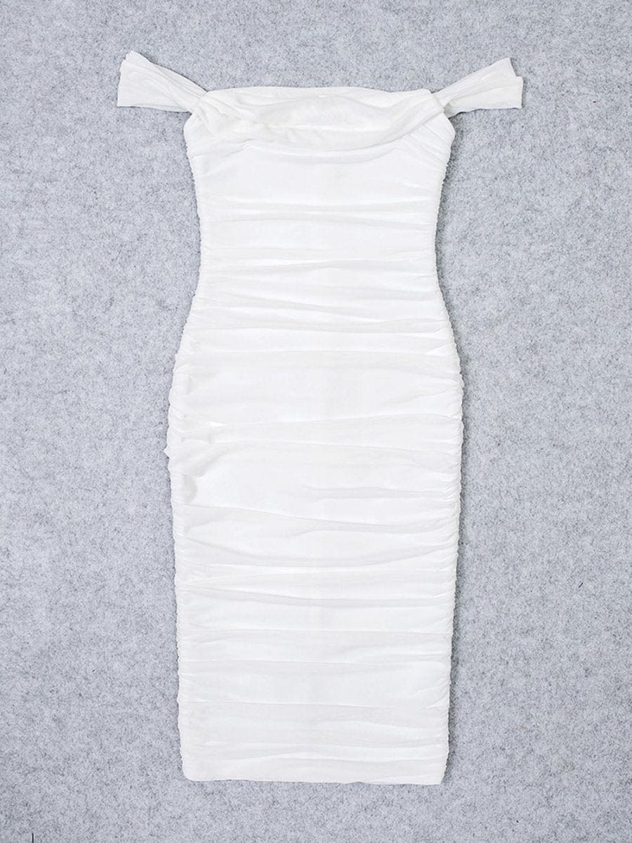 Claudia Bodycon Off Shoulder Midi Dress - Fashion Pov