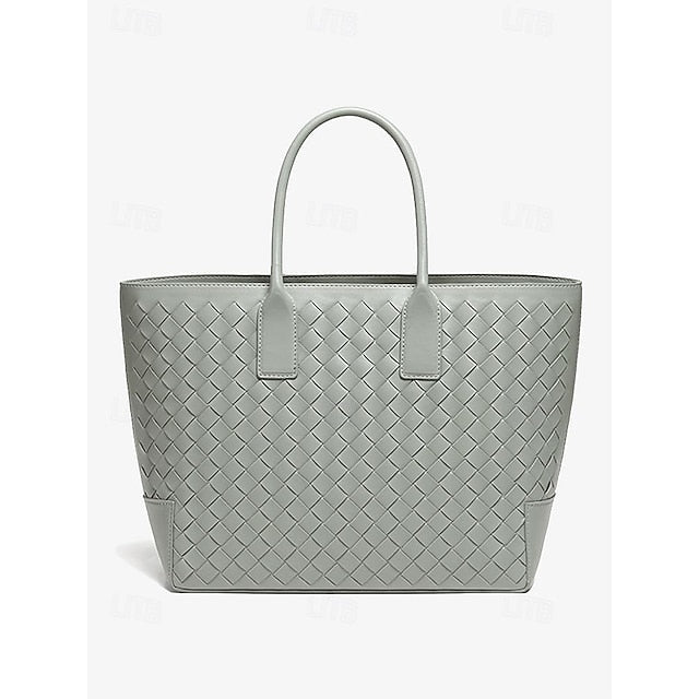 Woven Leather and Brown Tote Stylish Bag