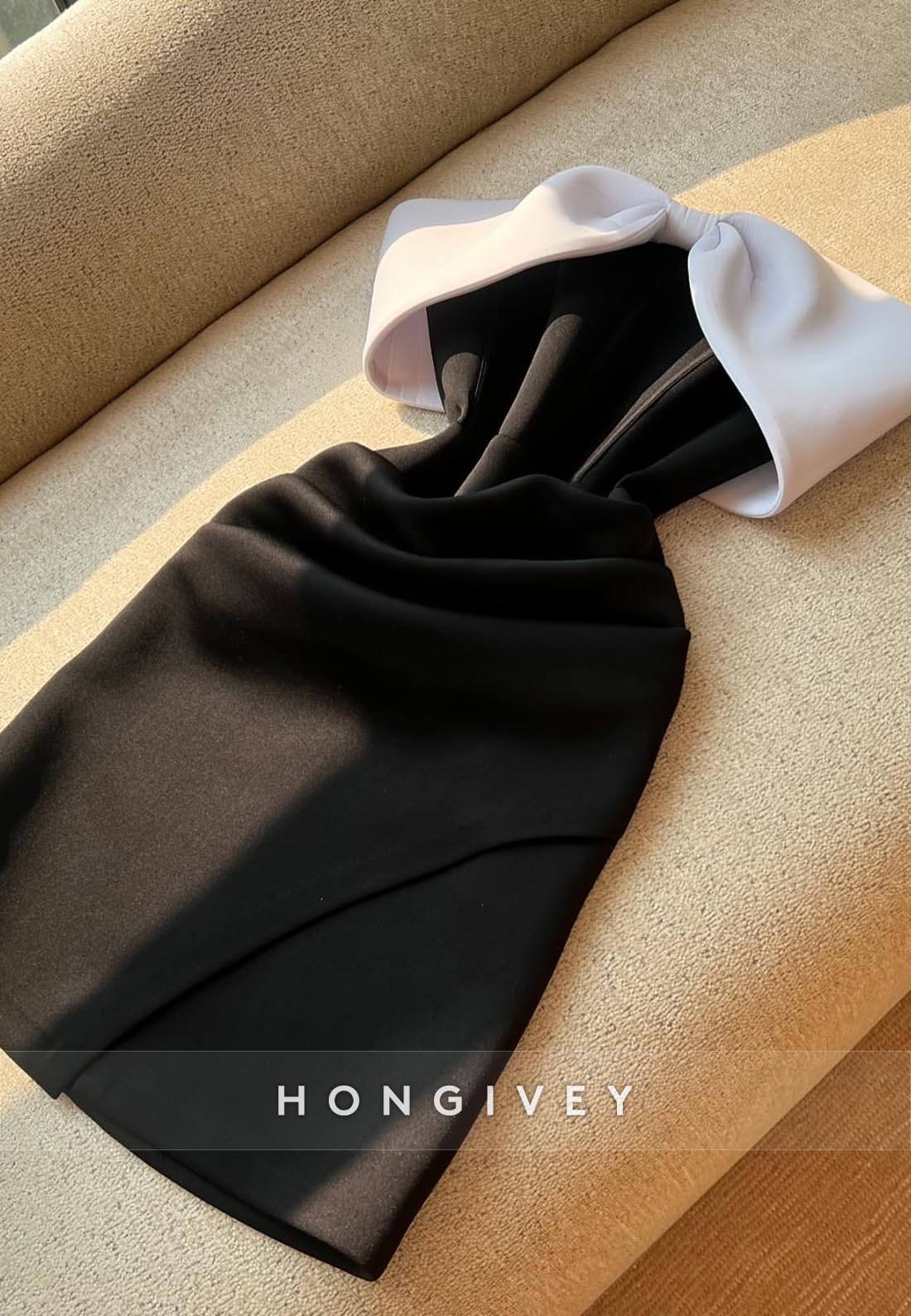Off the Shoulder Satin Party Dresses Bowknot Short Sheath Homecoming Dresses