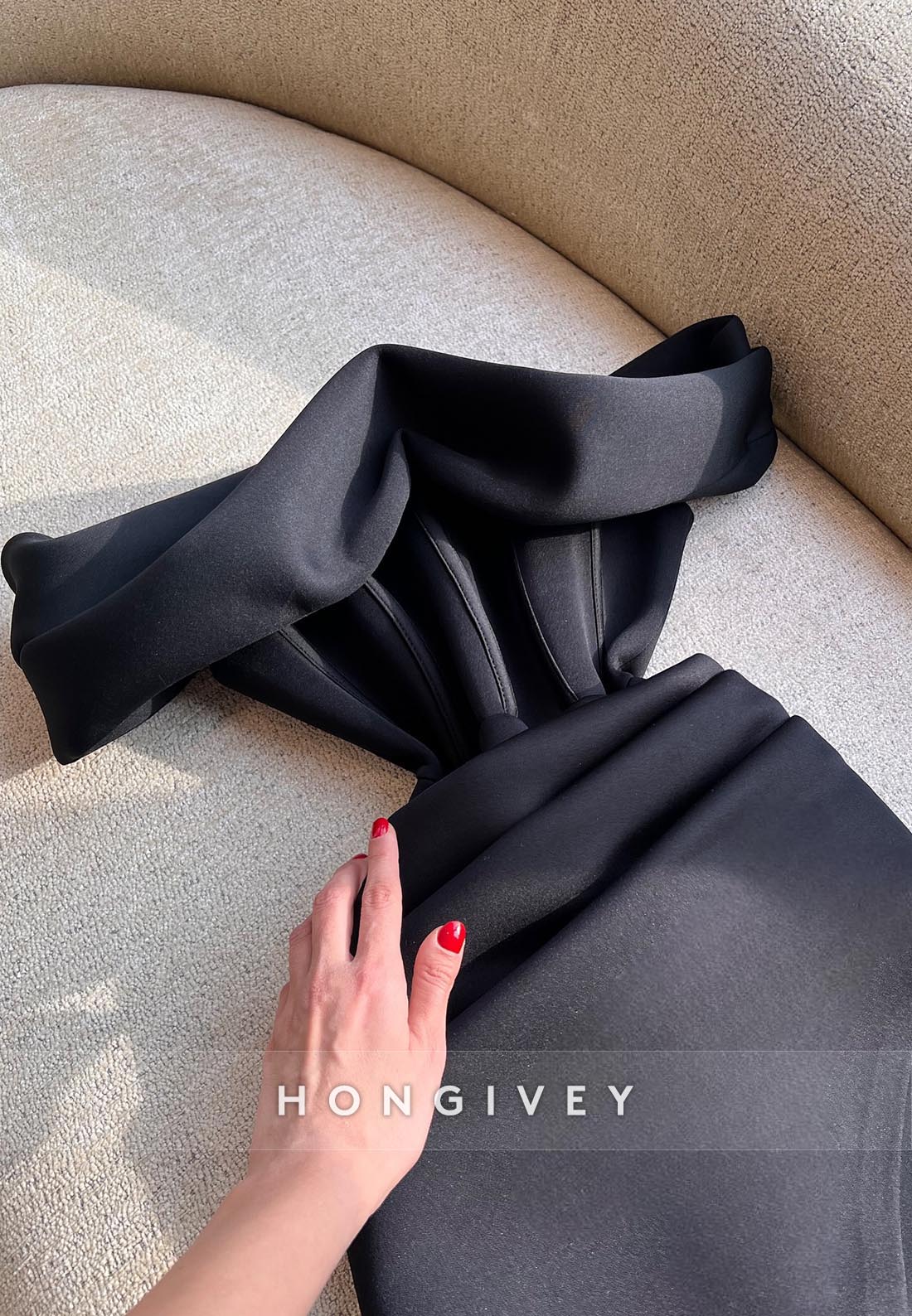 Simple Sheath Short Party Dresses Off the Shoulder Satin Pleated Party Dresses