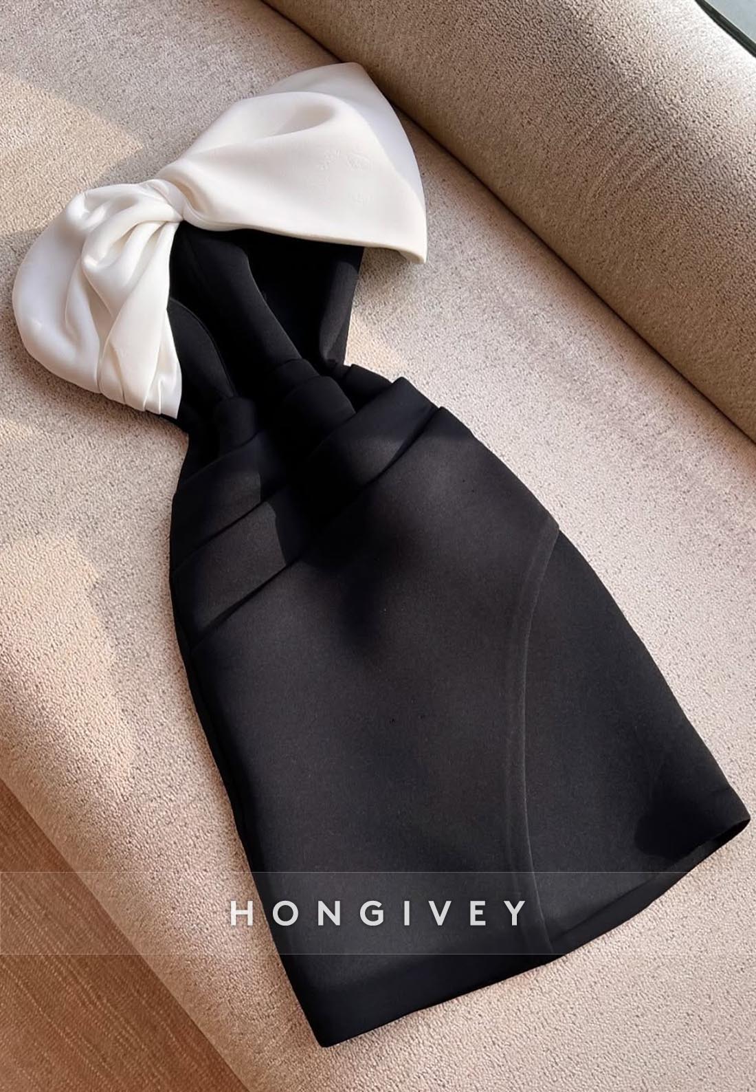 Mini Cocktail Dresses Bowknot Off the Shoulder Pleated Homecoming Dresses