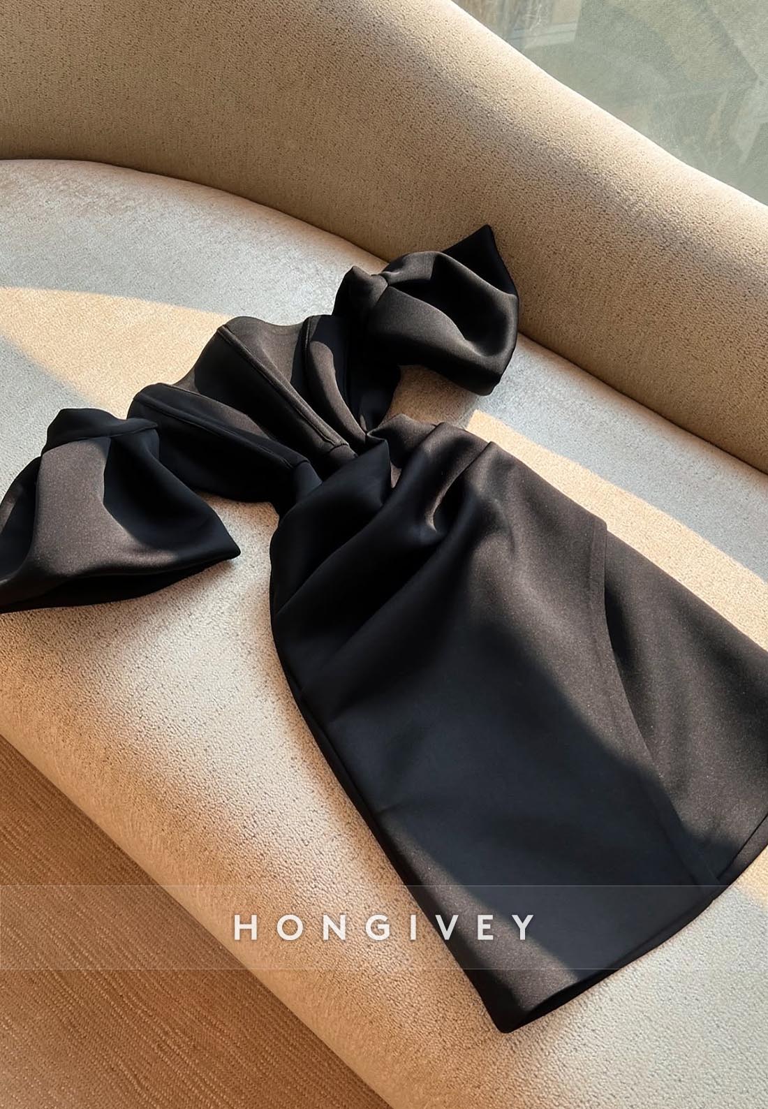 Column Party Dresses Off the Shoulder Mini Satin Flutter Sleeves Pleated Homecoming Dress