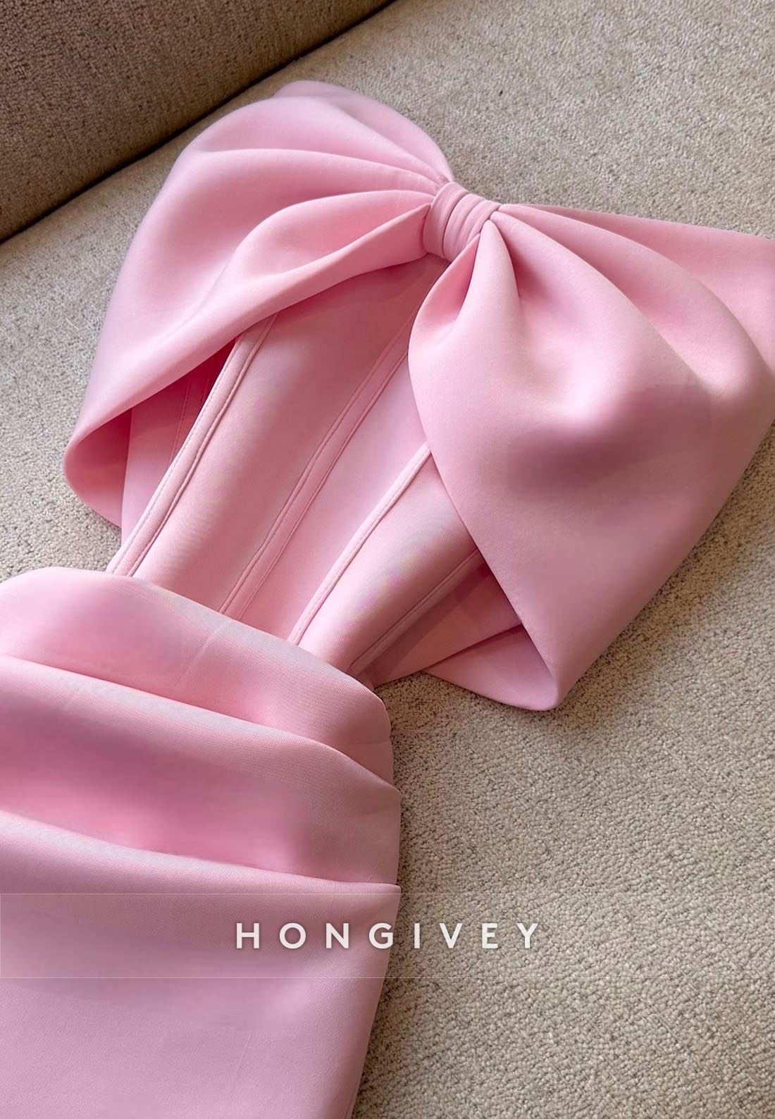 Off the Shoulder Satin Party Dresses Bowknot Short Sheath Homecoming Dresses
