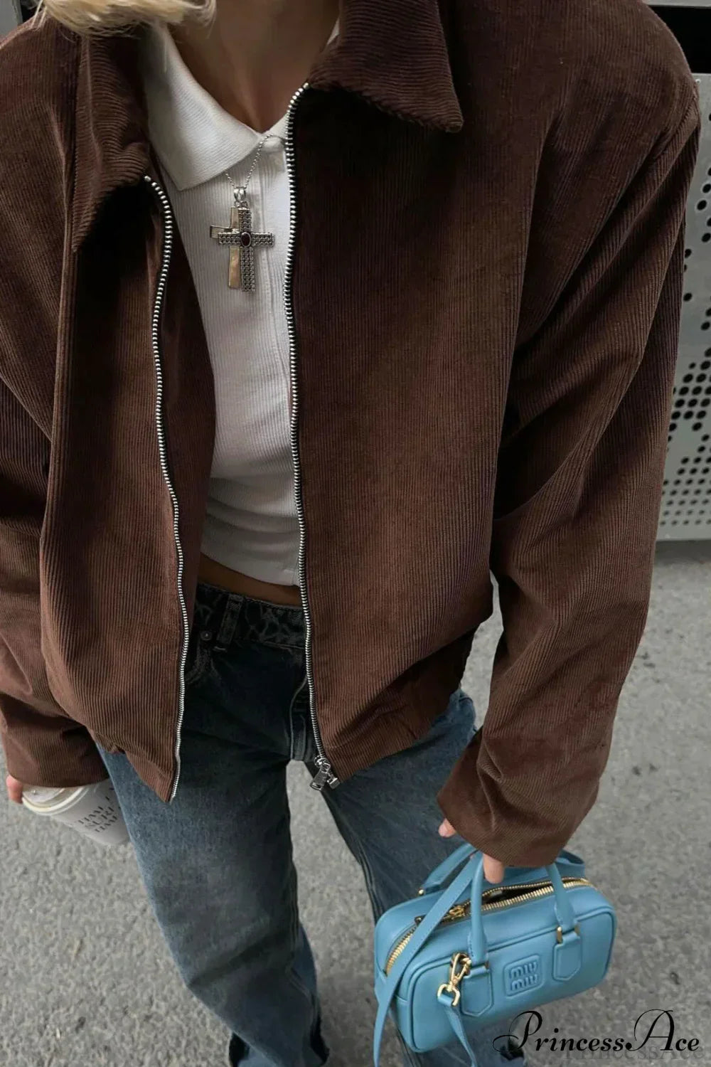 Corduroy Retro Collared Jacket Coat 4