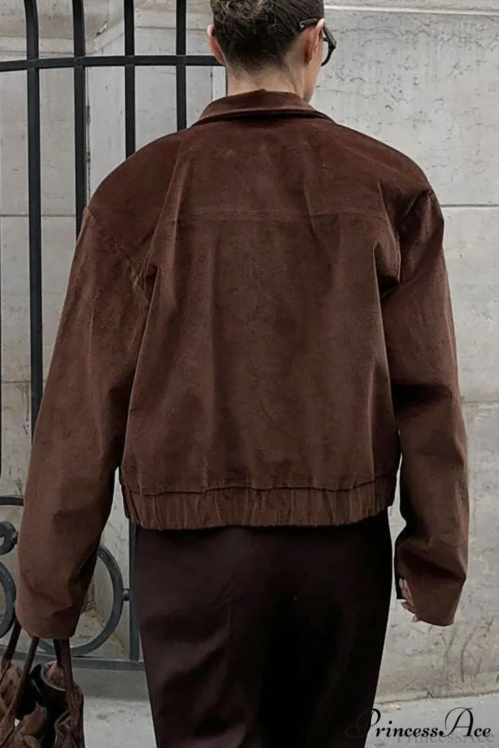 Retro Corduroy Collared Jacket Coat for Stylish Comfort