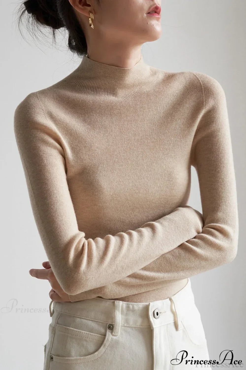 CorpCore Seamless Mock Neck Wool Knit Top 5