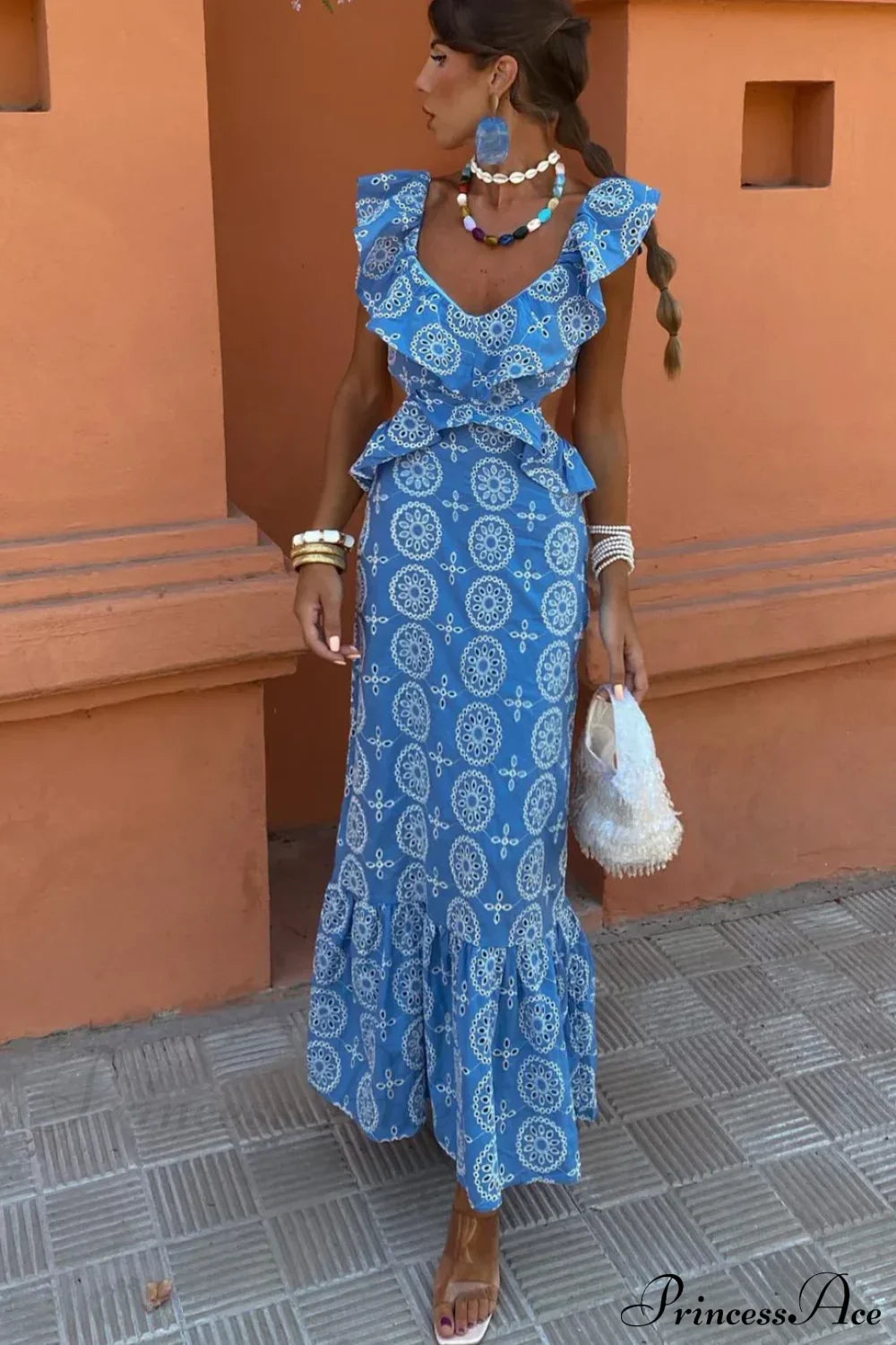 Cotton Floral Lace Party Boho Dress