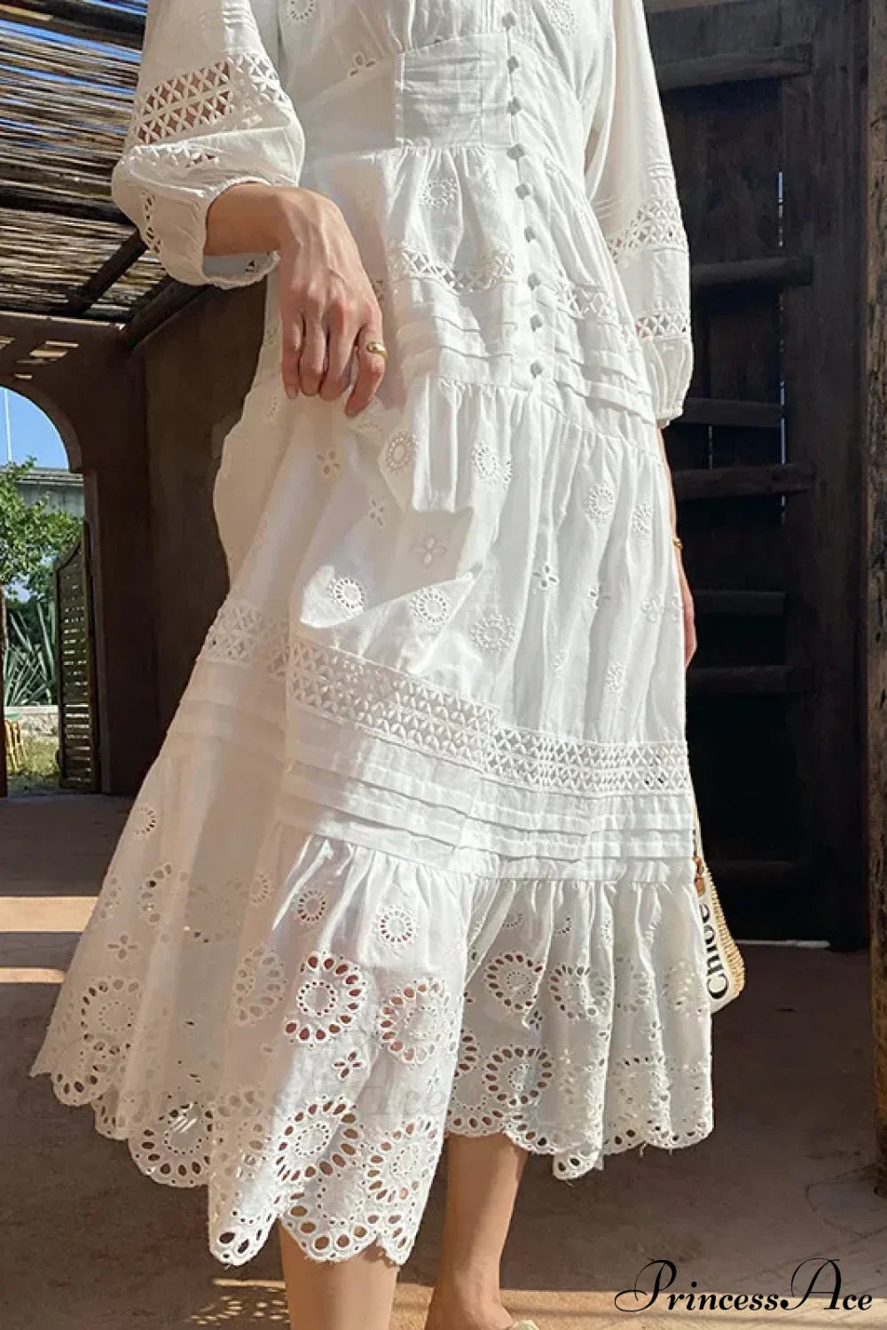 Cotton Floral V-neck Slim Summer Boho Dress