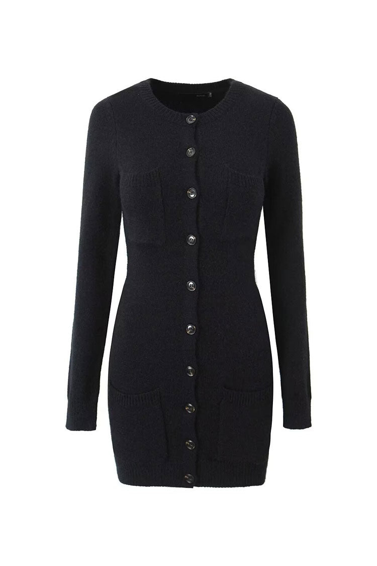 Cozy Rib Knit Long Sleeve Mini Sweater Dress for Effortless Style