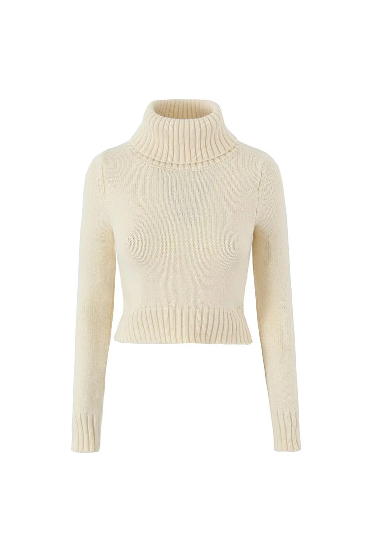 Rosedress Cinched Waist Ribbed Knit Crop Sweater for Comfort