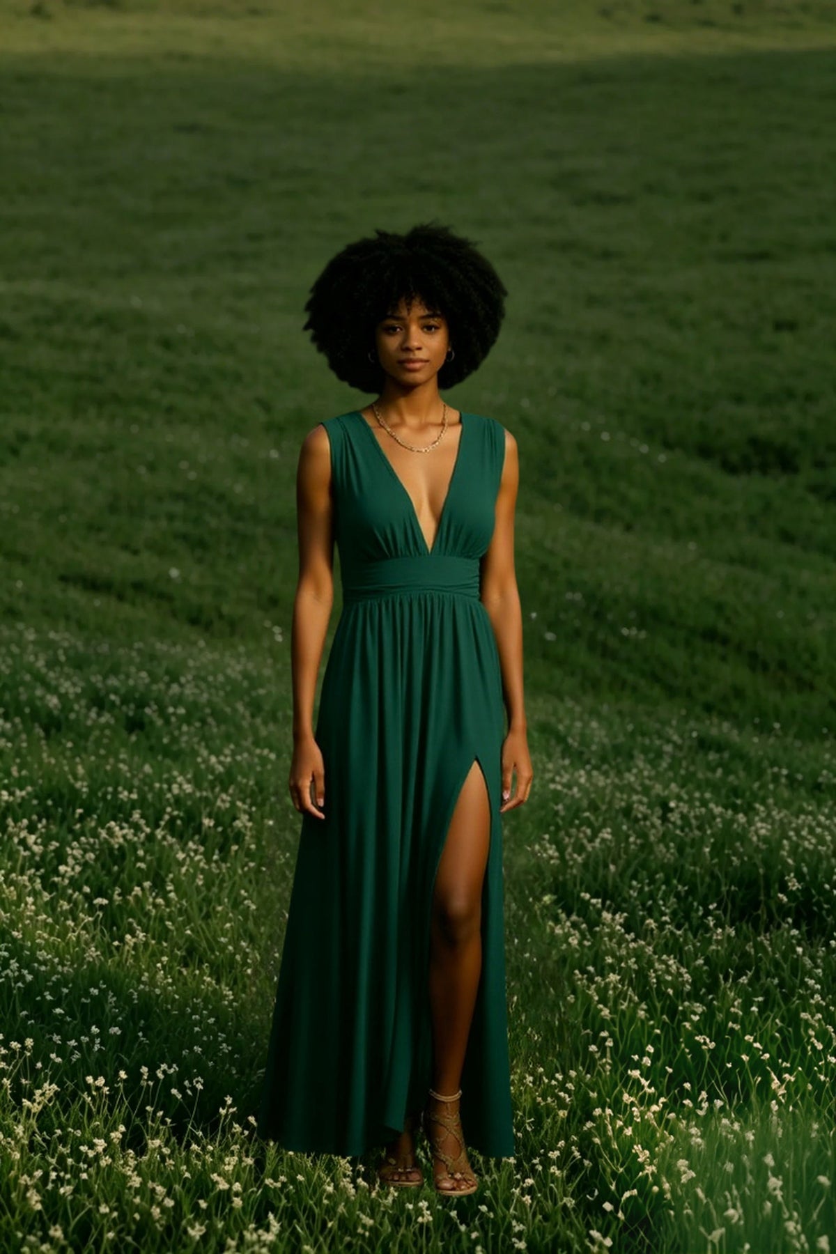Deep V-Neck Dress