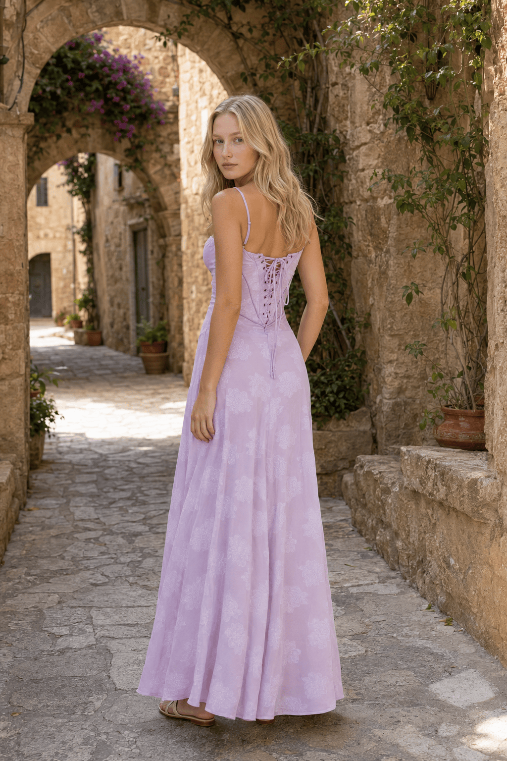 Floral Print Sweetheart Fit & Flare Maxi Dress