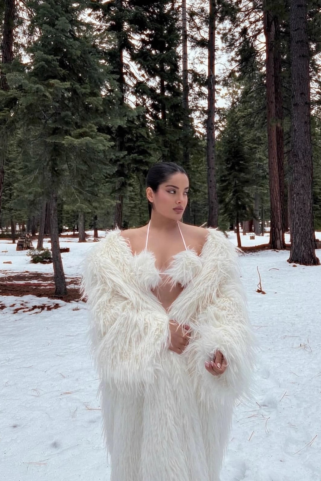 Faux Fur Long Thick Warm Plush Overcoat - Fashionpara