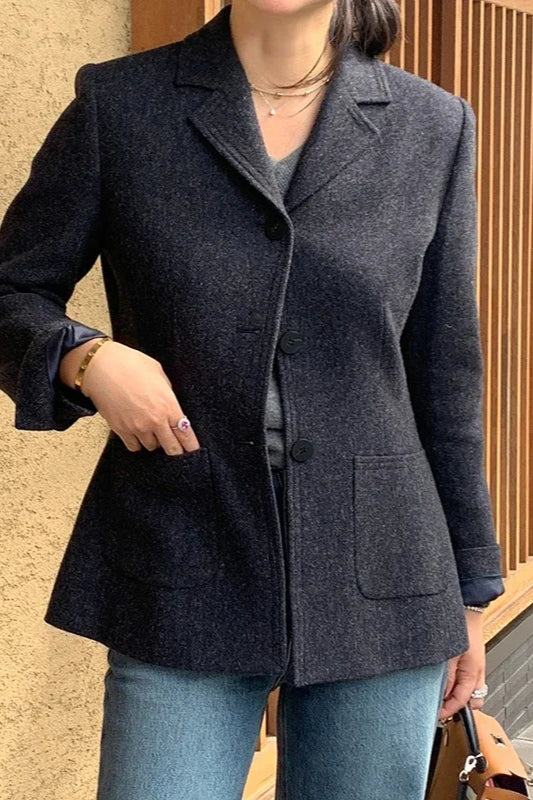 Slim Wool Coat Blazer - Fashionpara