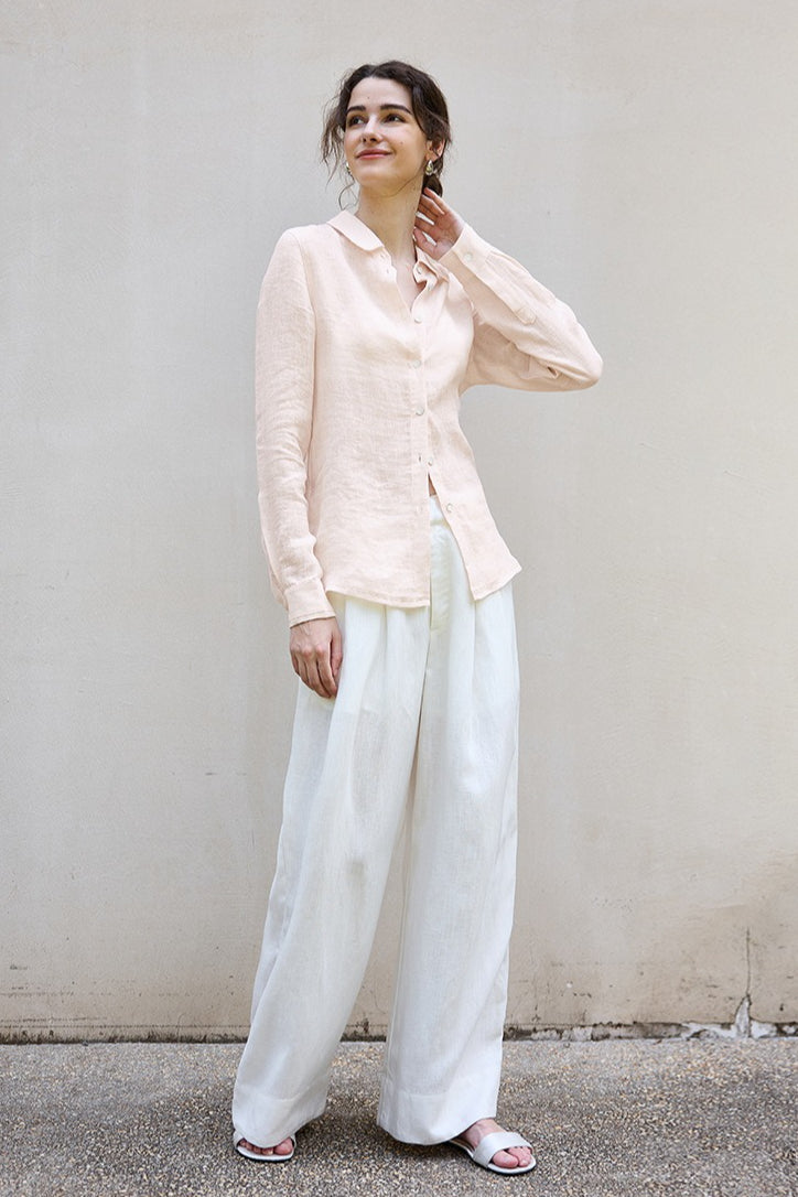 Minimalist Sheer Linen Blouse