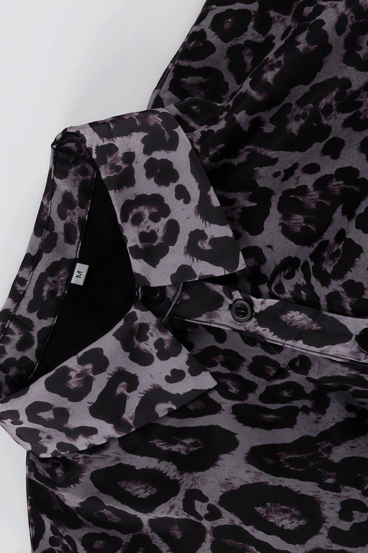 Chiffon Leopard Print Long Sleeve Mini Dress - View 5