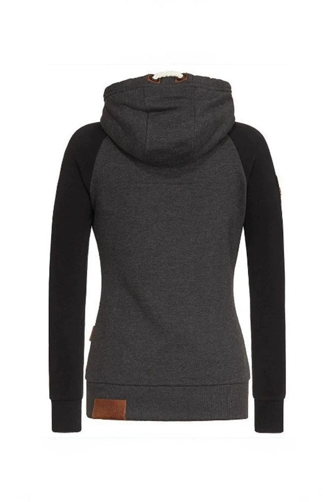 Leather Patch Zip Hoodie 4
