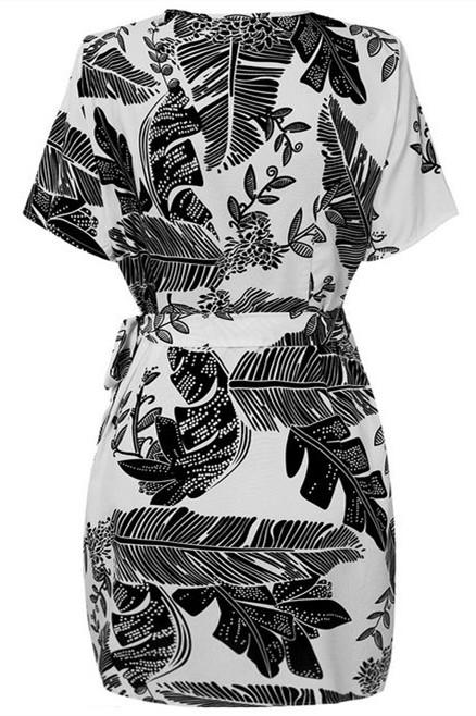 Daily V Neck Floral Print Mini Dress Fashionpara