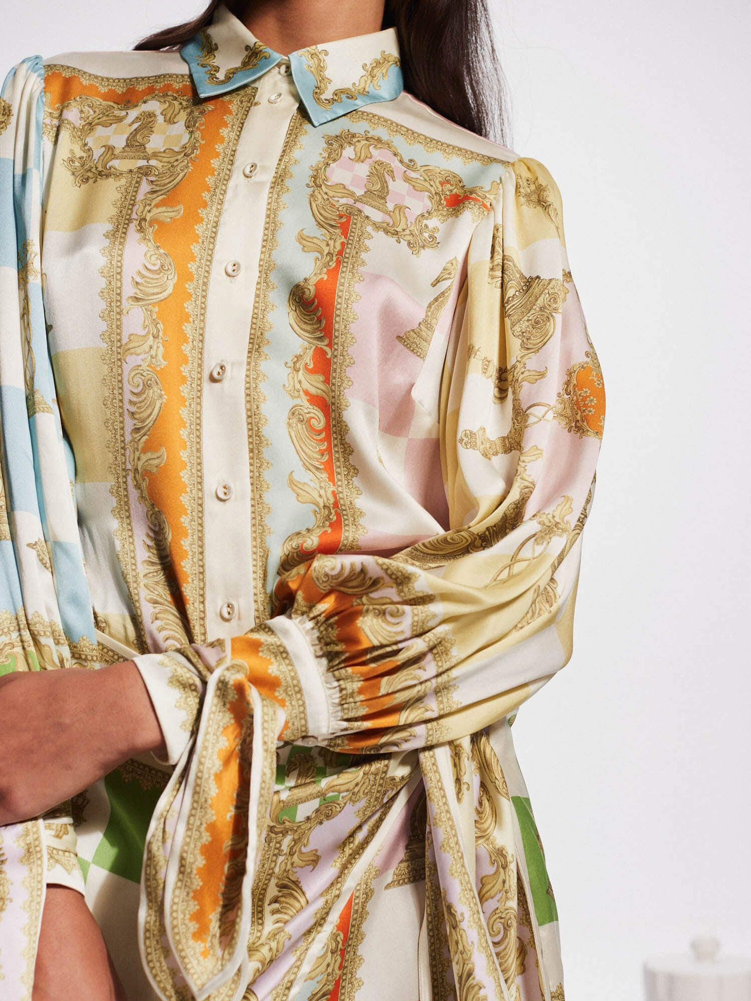 Unique Printed Irregular Knotted Mini Dress - Fashionpara