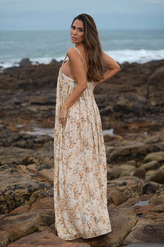 Floral Print Plus Size Sleeveless Maxi Dress