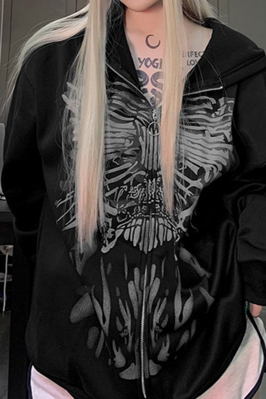 Dark Graphic Colorblock Hoodie - Fashionpara