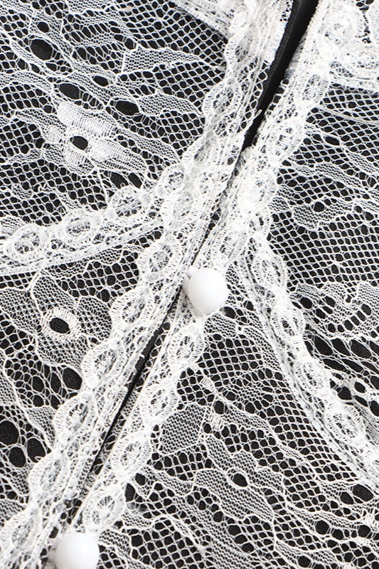 V-Neck Lace Corset Coat - Fashionpara