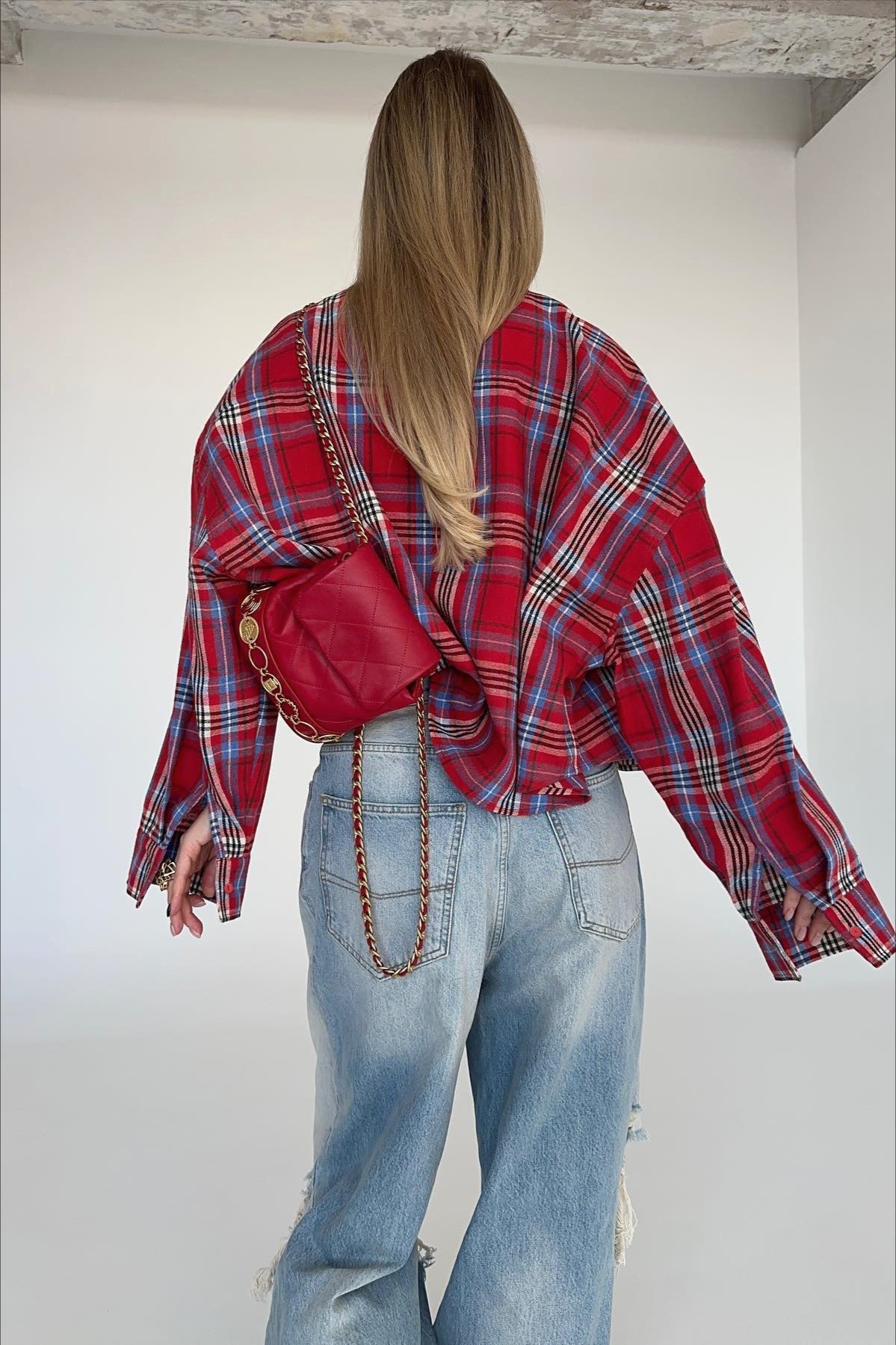 Vintage Plaid Long Sleeve Jacket
