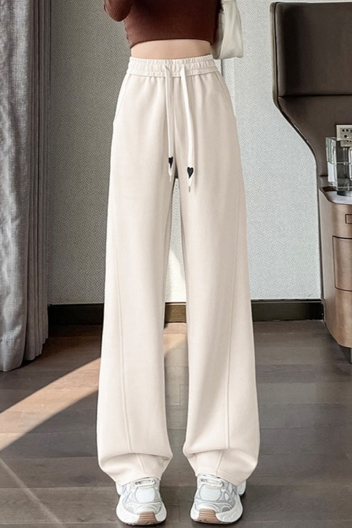 Draped Wide Leg Plush Knit Pants