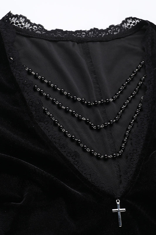 Lace Velvet Batwing Gothic Dress