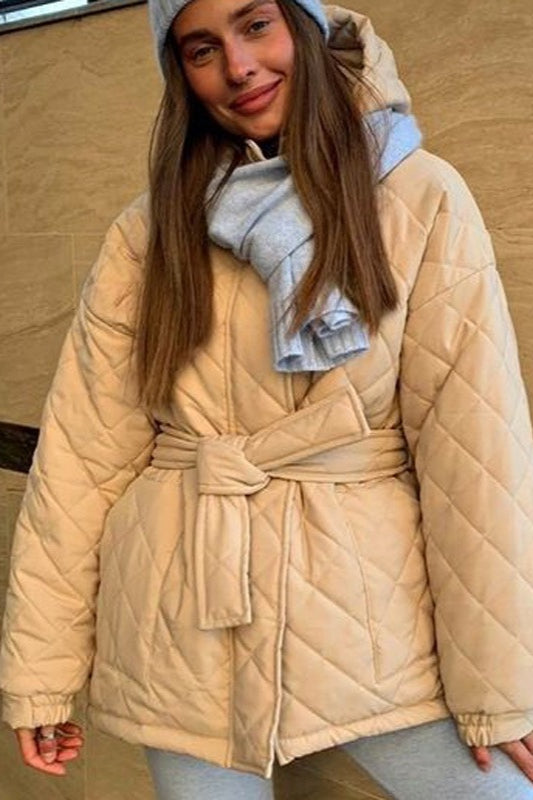 Plus Size Diamond Quilted Puffer Jacket 3