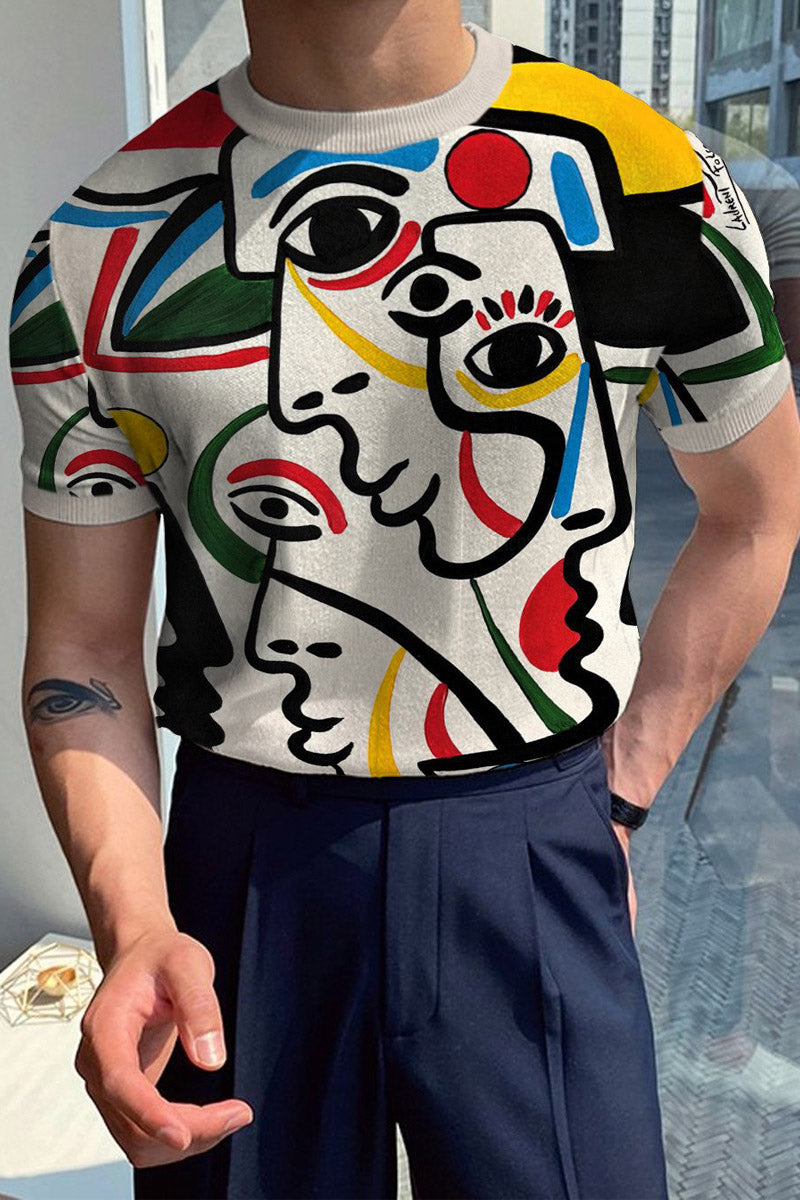 Men's Round Neck Knitted T-Shirt - Fashionpara