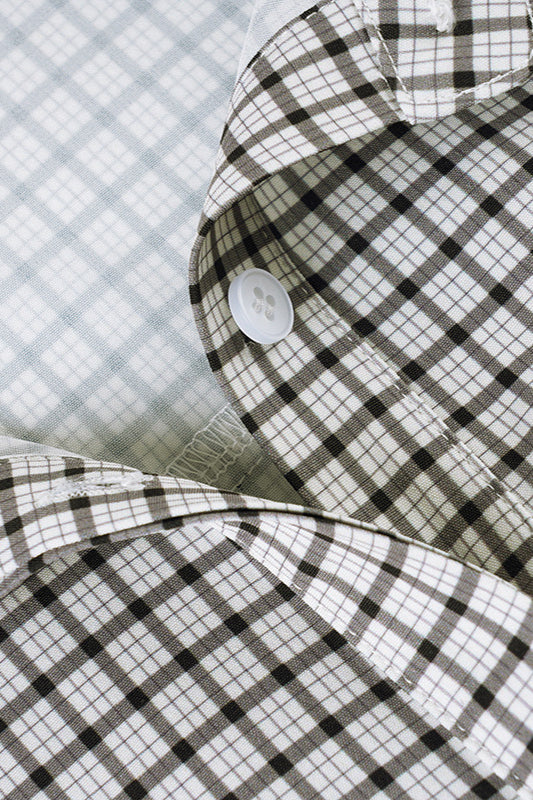 Waist Tie Plaid Long Sleeve Shirt Blouse