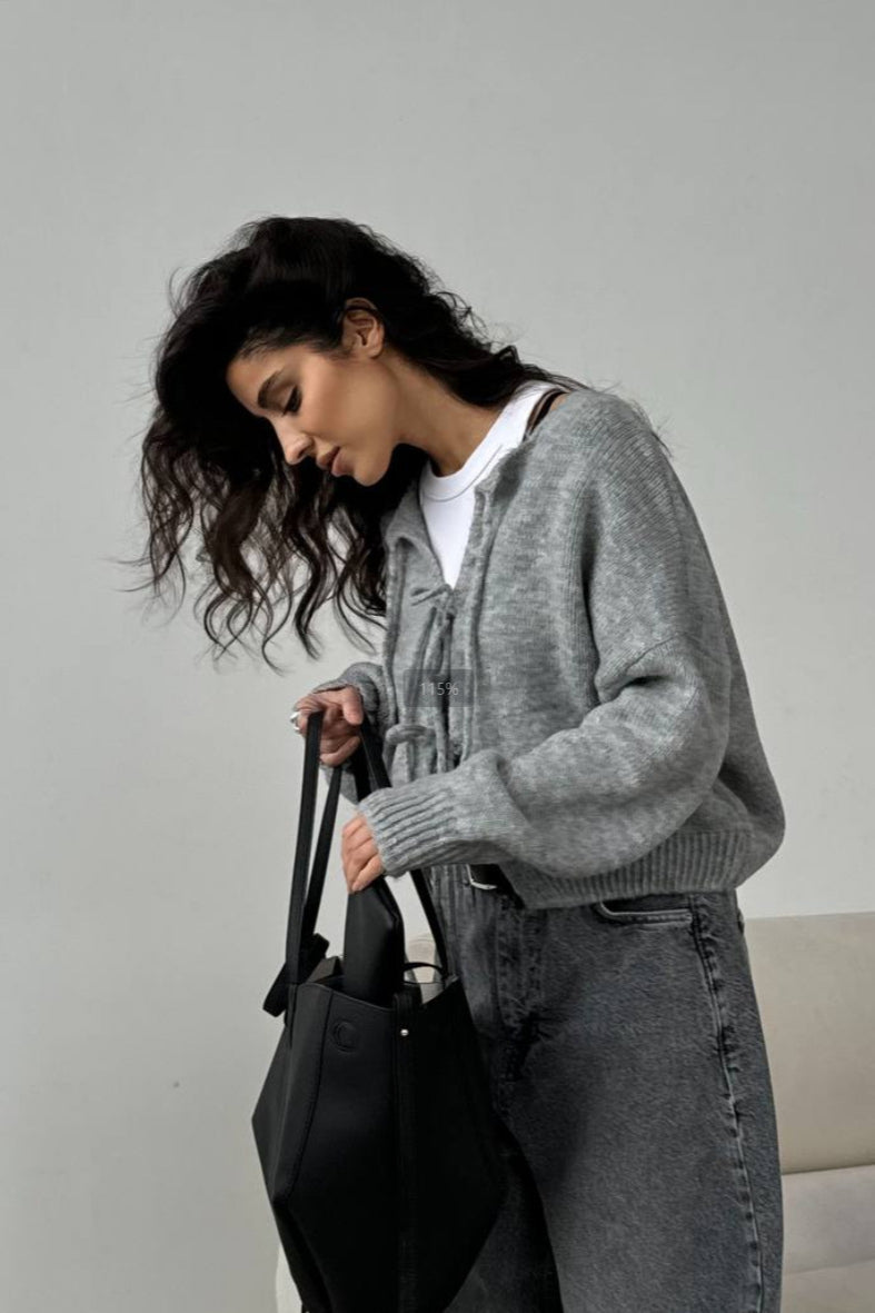 Solid Color Long Sleeve Knit Cardigan for Effortless Style