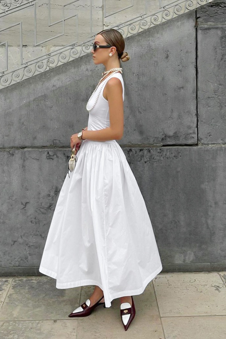 Scoop Neck Sleeveless Dropped Waist Maxi Dress