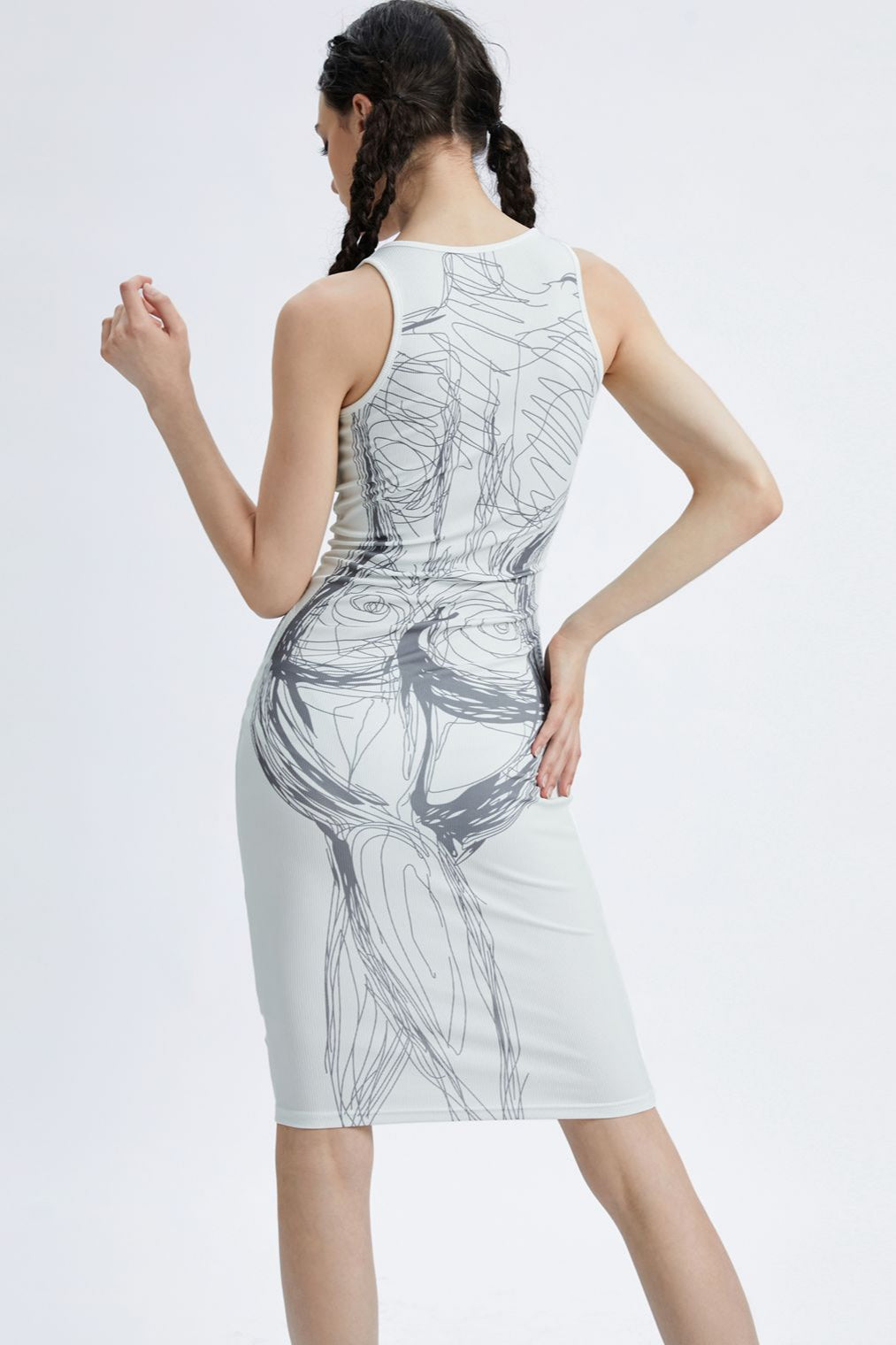 Casual Artistic Tee Mini Dress