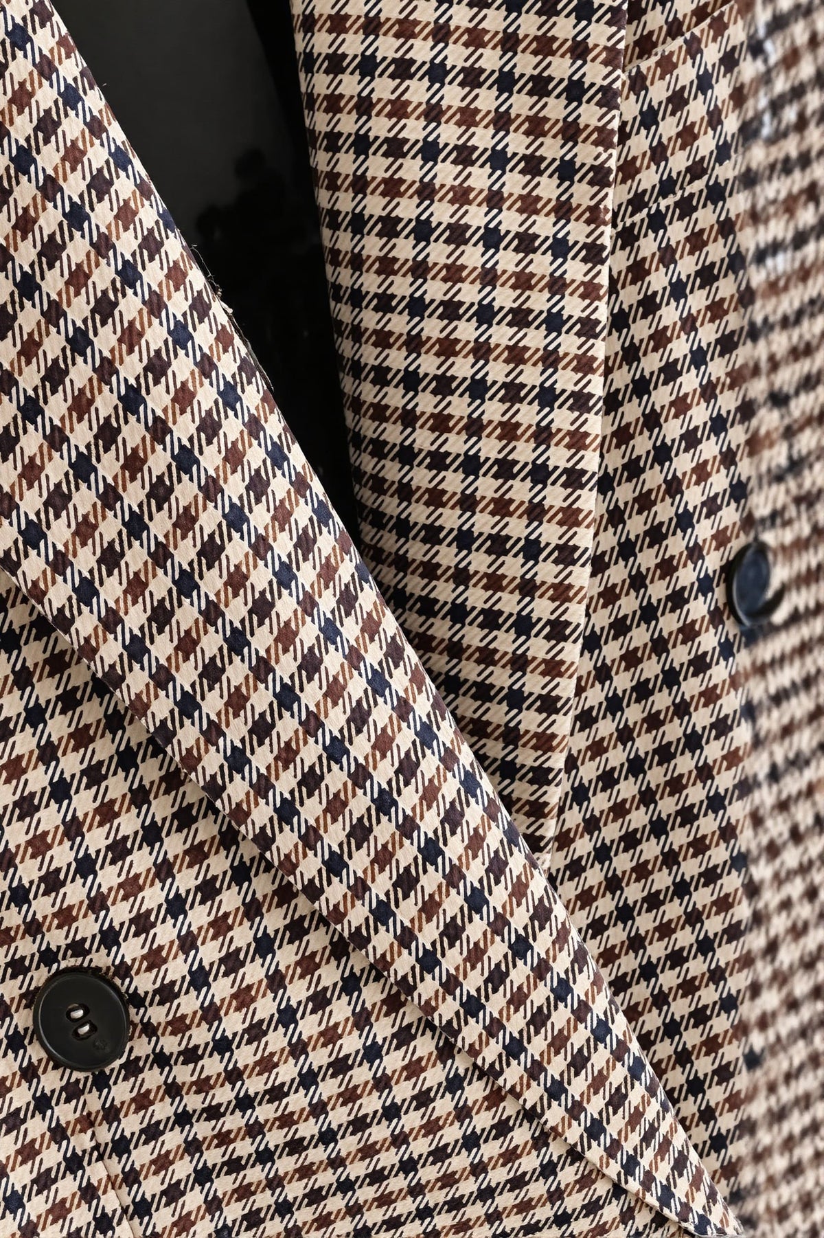 Checked Double Breasted Longline Blazer 3