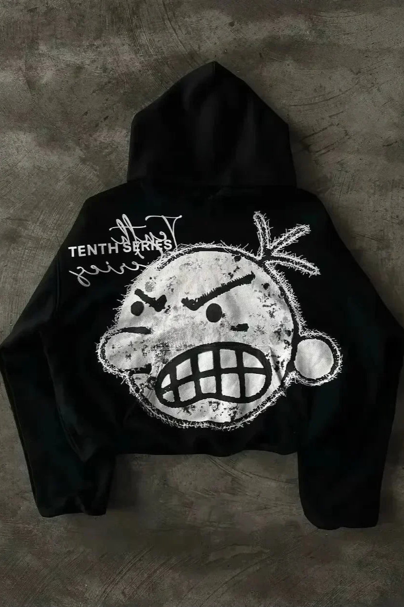 Dark Sparkling Sequin Zip Hoodie