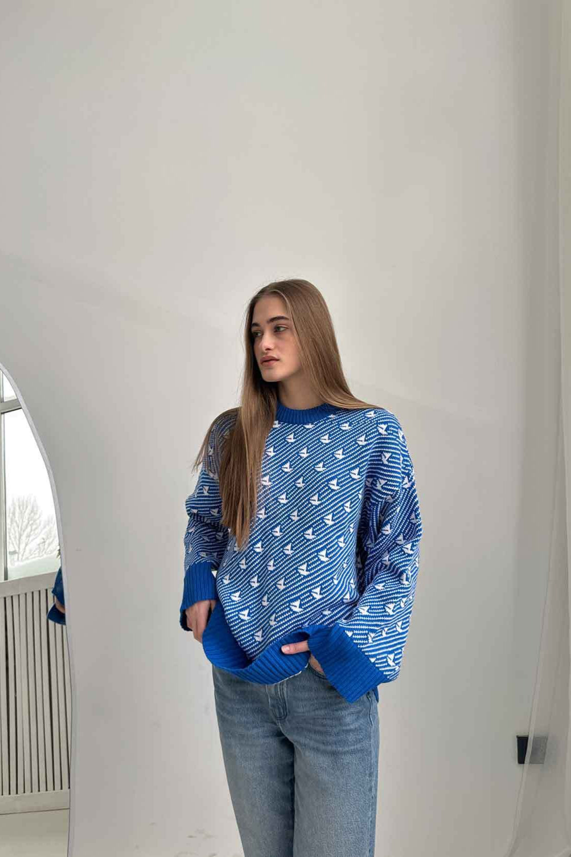 Crew Neck Knit Pullover Sweater