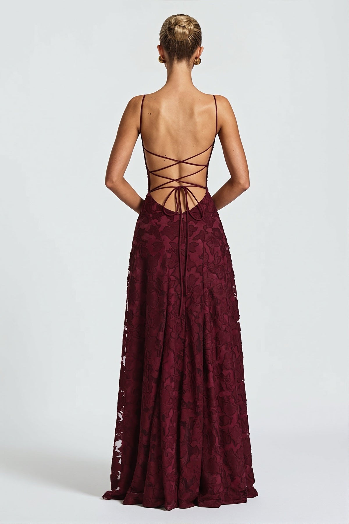 Floral Appliqué Sweetheart Fit and Flare Maxi Gown