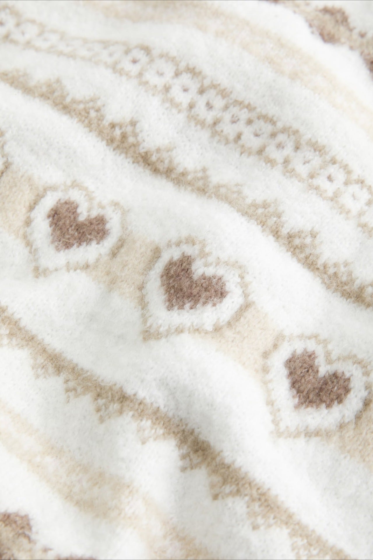 PrincessAce Heart Fair Isle Striped Knit Sweater for Comfort