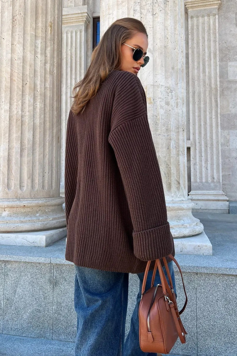 Relaxed Cozy Tie Waist Knit Cardigan 17