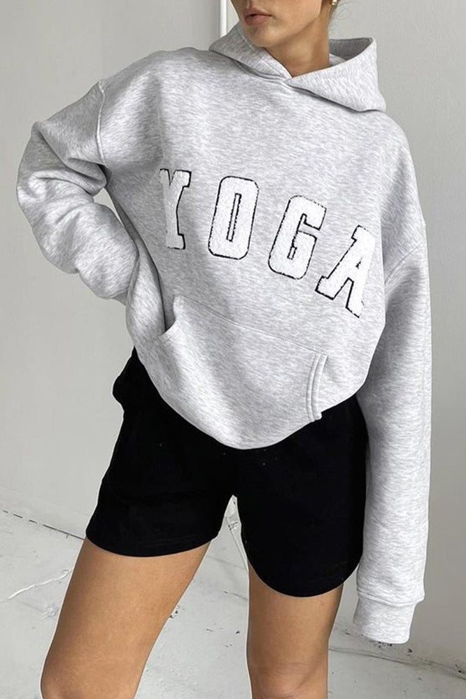 Loose Letter Print Hoodie