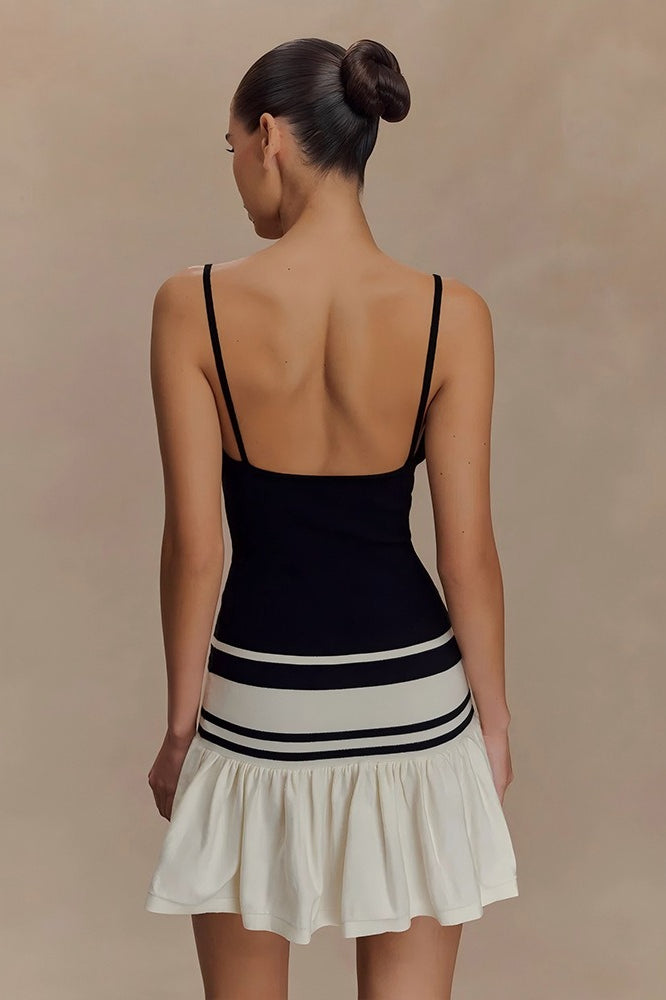 Scoop Neck Spaghetti Strap Drop-Waist Knit Mini Dress