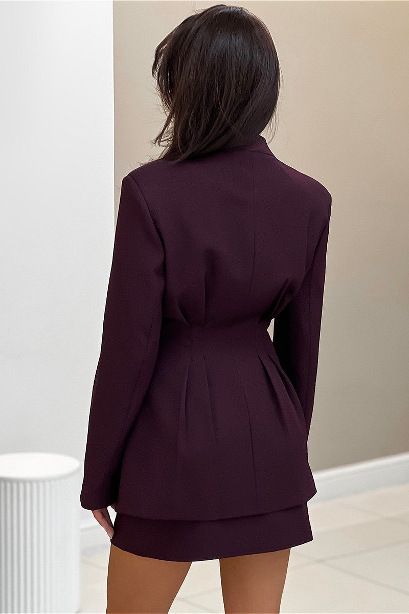 V Neck Waist Cinched Blazer